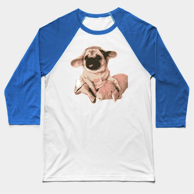 dog with pig - oil paint Baseball T-Shirt by ngoclucbkhn